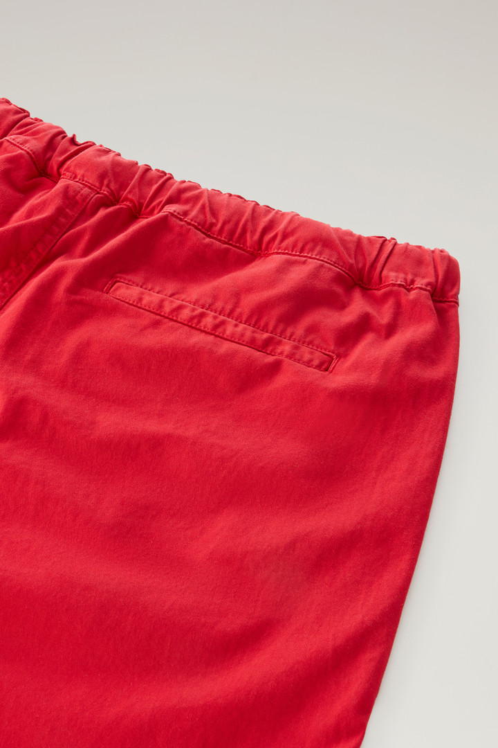 Short Chino teint en pièce en coton élastique Rouge photo 6 | Woolrich