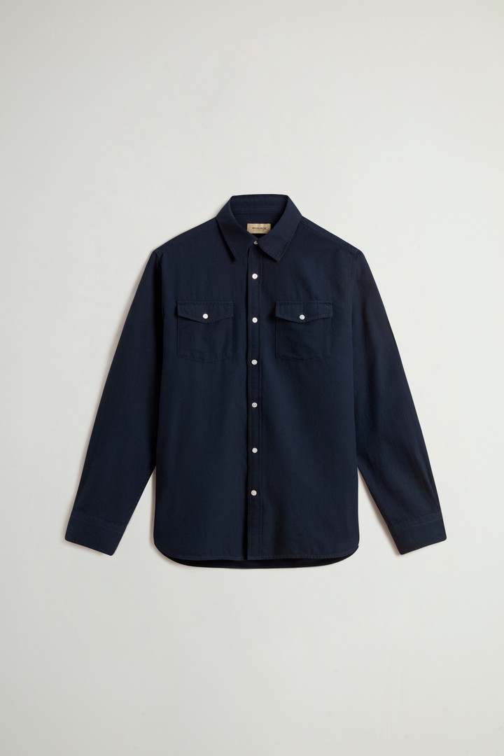 Pure Madras Cotton Flannel Checked Shirt Blue photo 1 | Woolrich