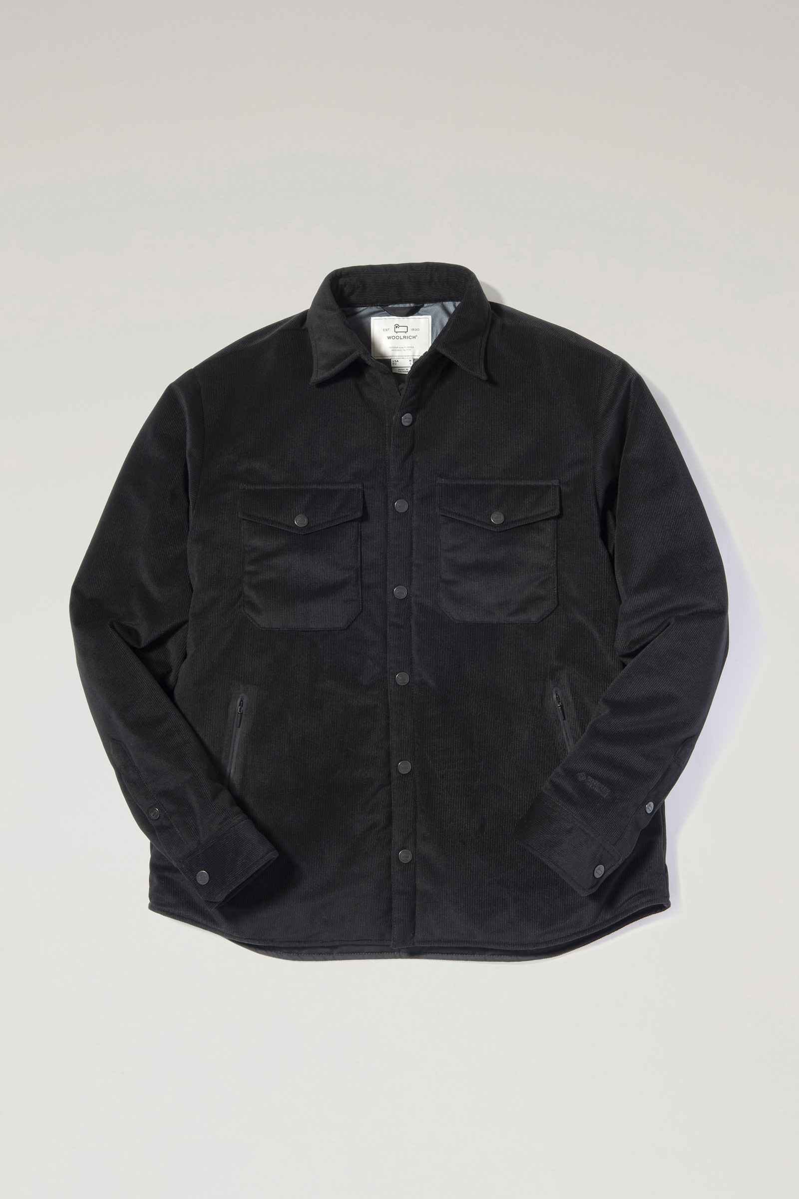 Recycled Corduroy Jacket with GORE-TEX Lining Black | Woolrich