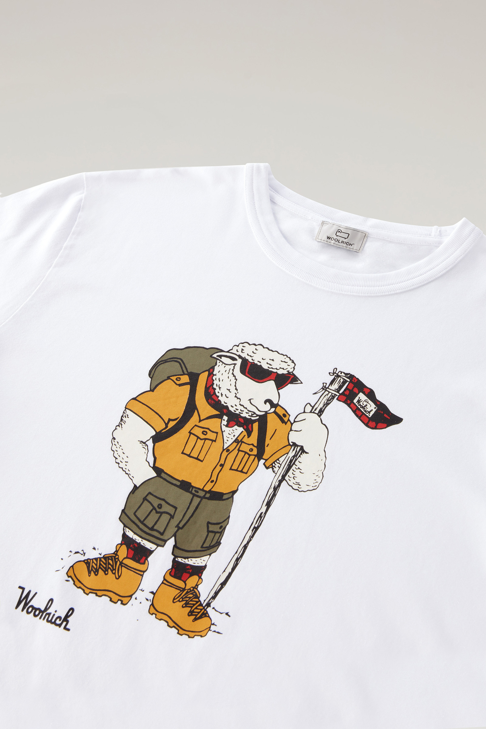 T-shirt aus reiner Baumwolle mit animiertem Schaflogo weiß photo 6 | Woolrich