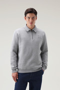 Half-Zip Long Sleeves Polo Shirt in Organic Cotton Fleece