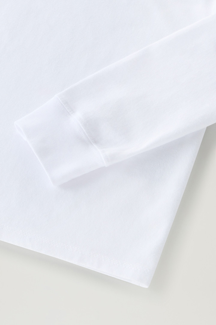 Langärmeliges T-Shirt aus reiner Baumwolle für Jungen Weiß photo 4 | Woolrich