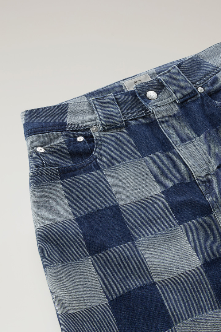 Minifalda de cuadros de tejido vaquero de puro algodón Azul photo 6 | Woolrich
