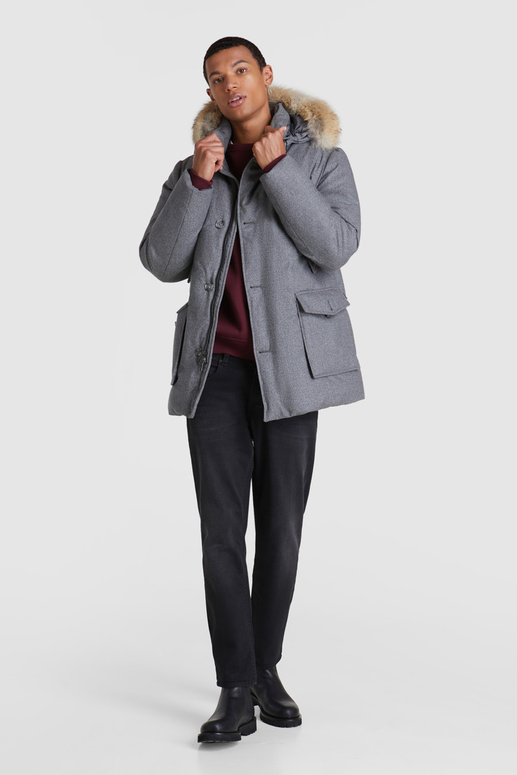 Luxe arctic Parka van fijne wol