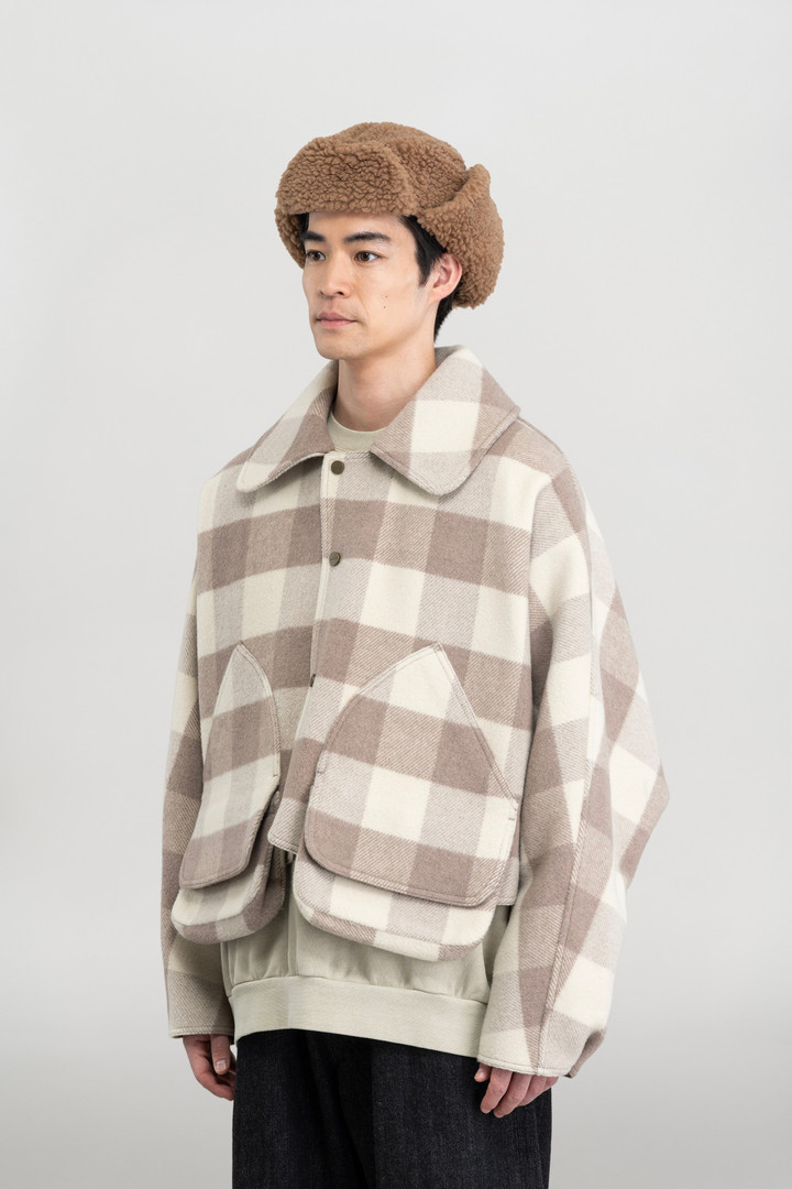 WOOL CHECK HUNTING JACKET Beige photo 3 | Woolrich