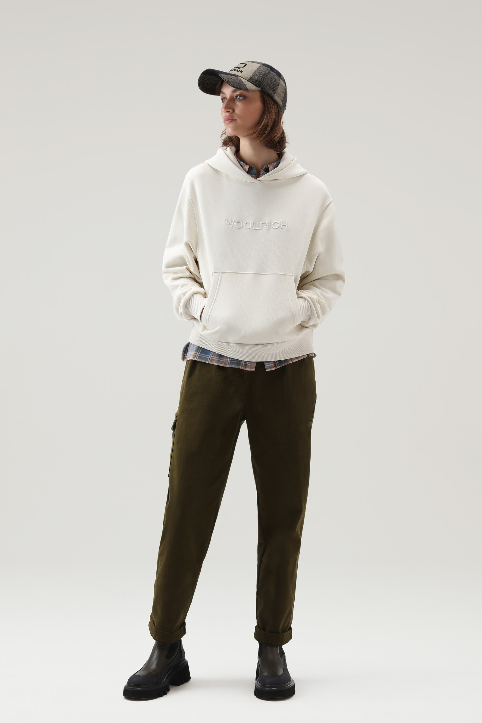 Sudadera con capucha y logo blanco photo 2 | Woolrich