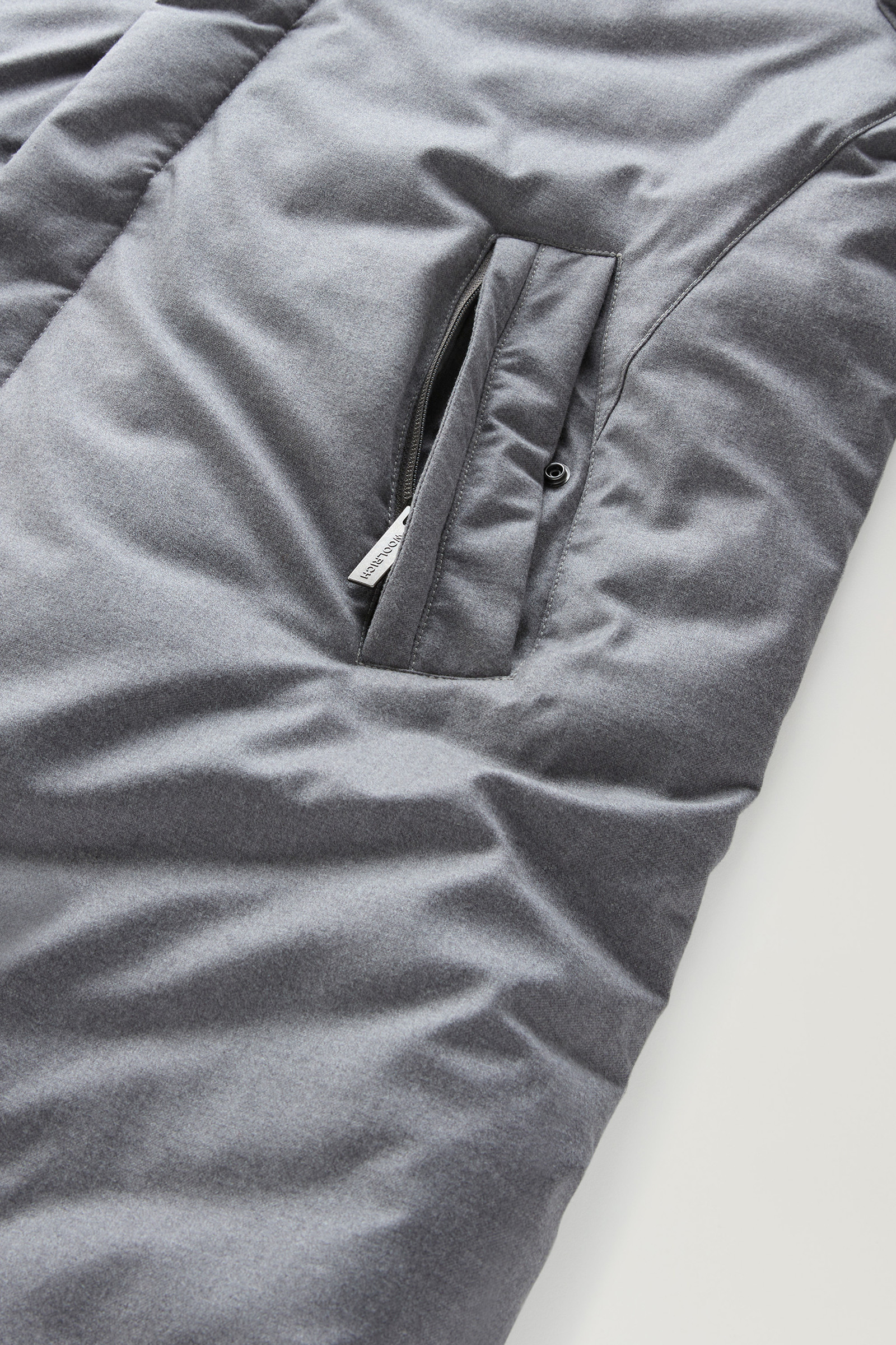 Luxury 2-In-1 Coat in Italian Wool and Silk Blend Crafted from a Loro Piana Fabric Grey photo 8 | Woolrich