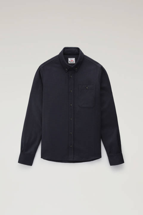 Wool Blend Trout Run Plaid Flannel Shirt Black | Woolrich
