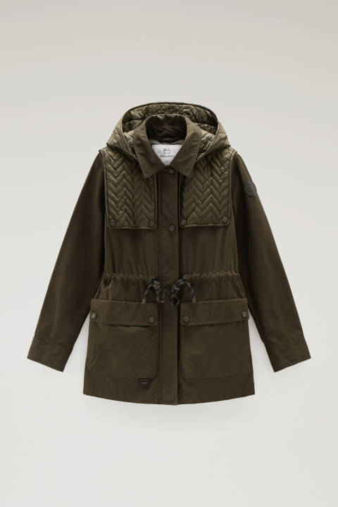 Utility Jacket in Soft Eco Ramar with Hood Green photo 2 | Woolrich