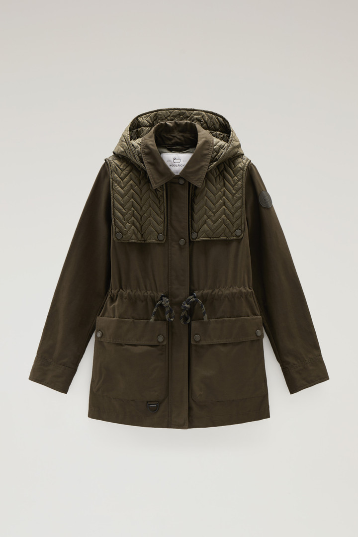 Utility Jacket in Soft Eco Ramar with Hood Green photo 5 | Woolrich