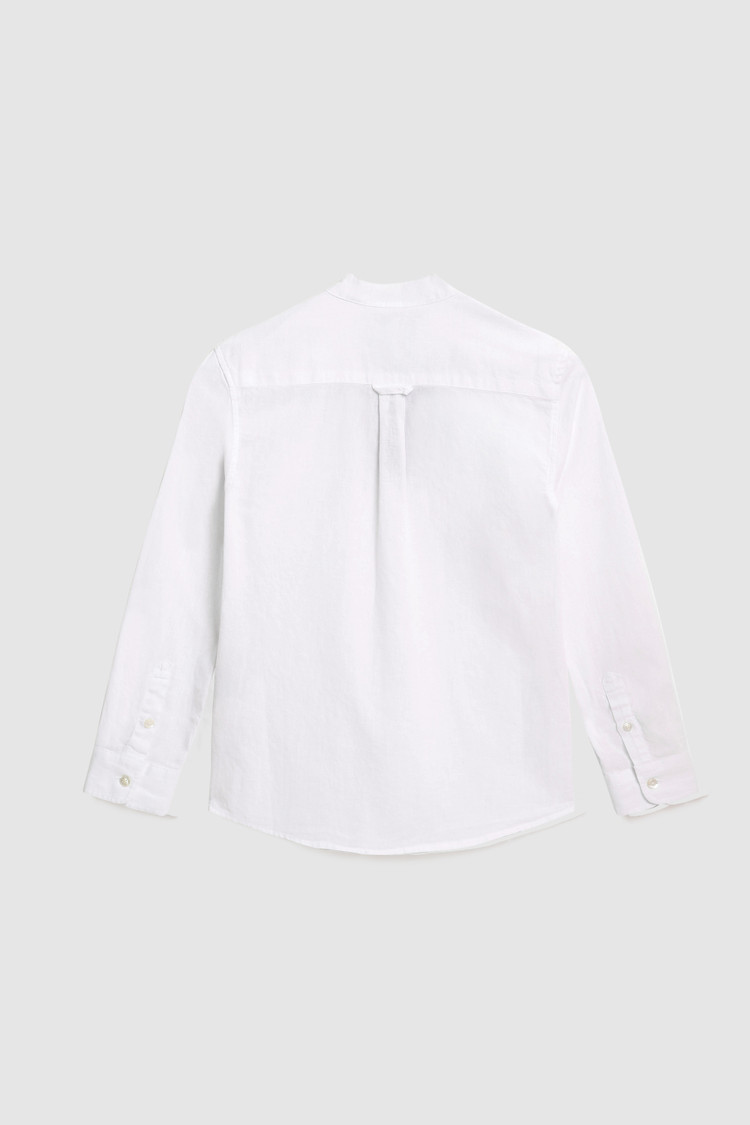 Camicia coreana bambino in cotone misto lino