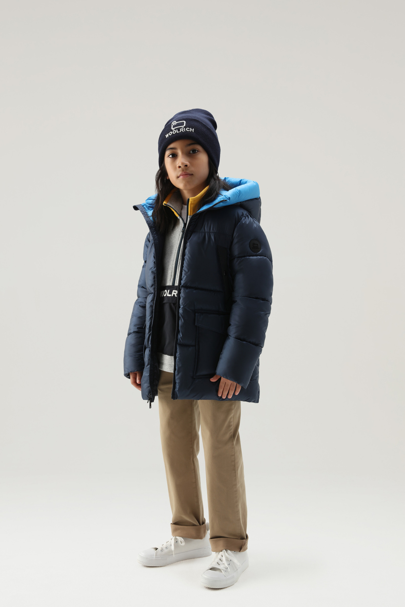 Color-Block Sweatshirt für Jungen aus Baumwolle gelb photo 2 | Woolrich