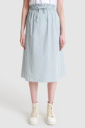 Cotton Poplin Skirt with Side Pockets