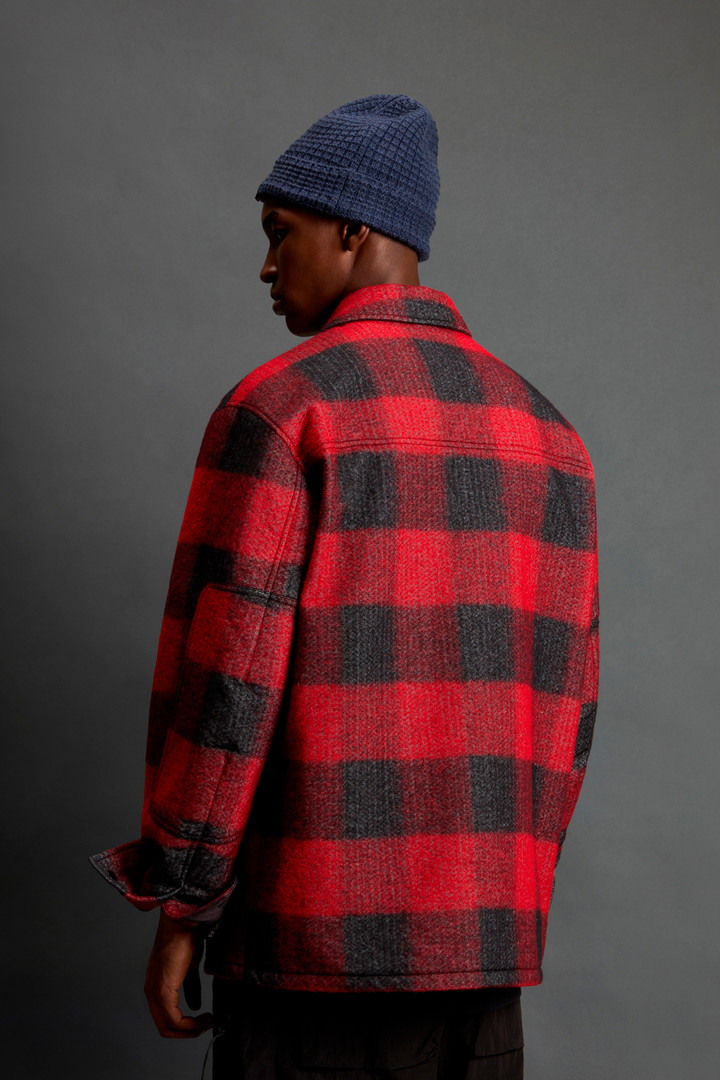 Overshirt in Italian Wool Blend with Checked Pattern by Todd Snyder Red photo 3 | Woolrich