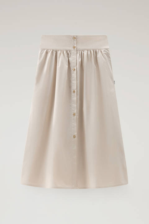 Midi Skirt in Pure Cotton Poplin Beige photo 2 | Woolrich