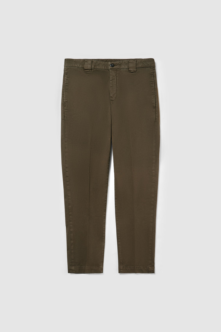 Stukgeverfde katoenen chinobroek