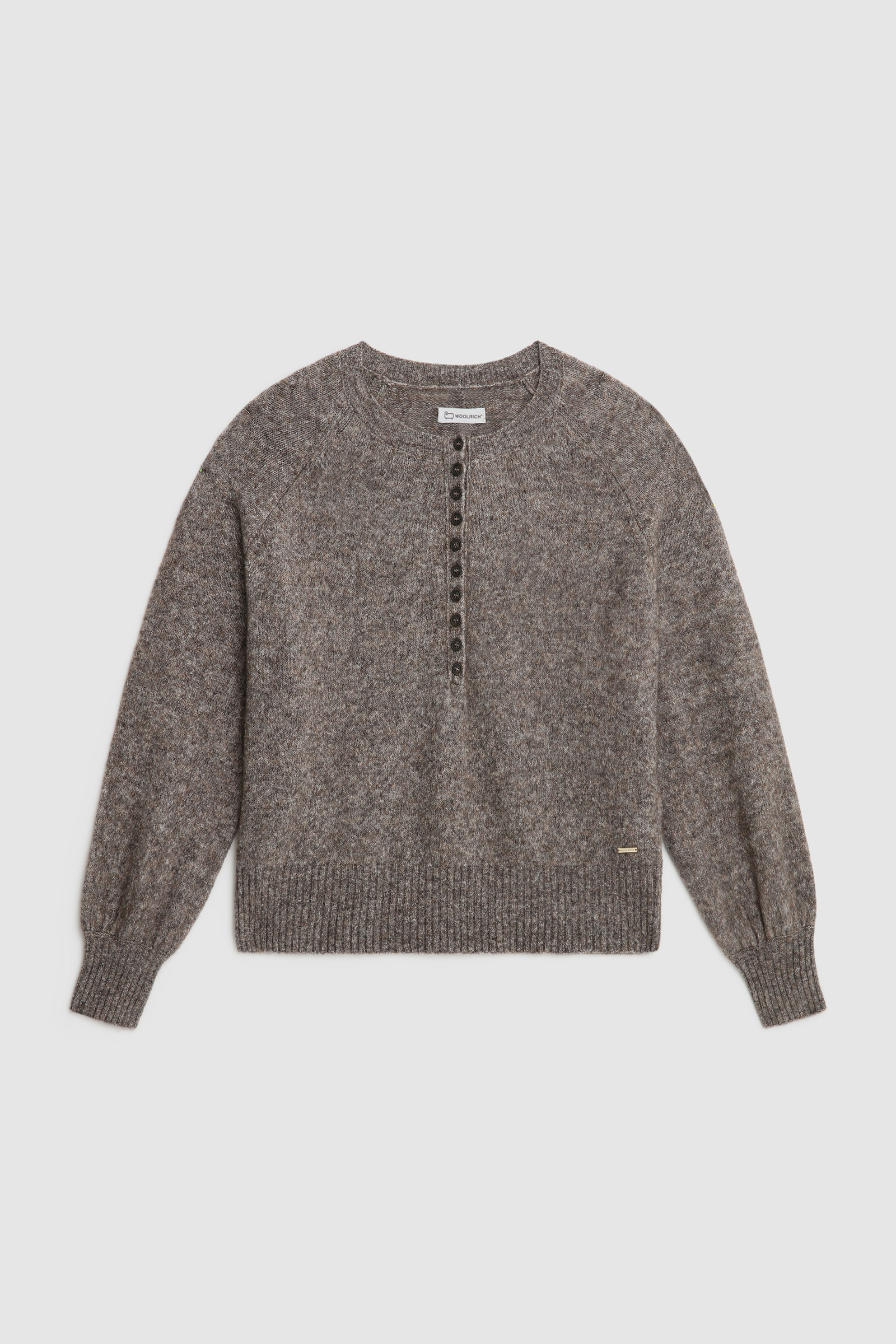 Stretch Henley Sweater in wool blend