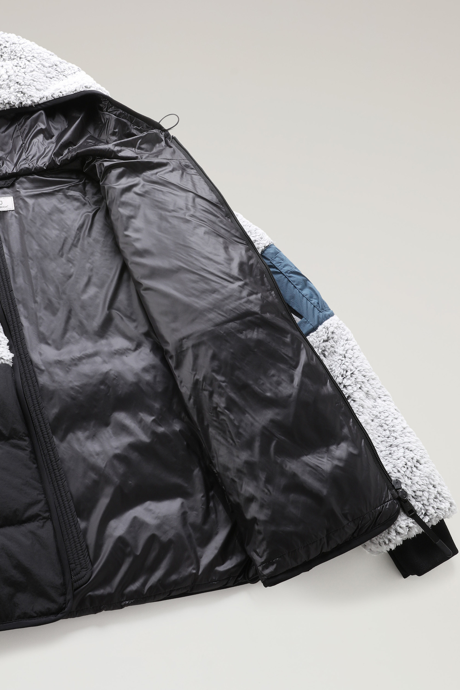 Felpa con cappuccio in pile e nylon crinkle nero photo 10 | Woolrich