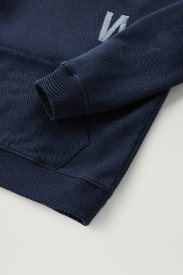 Sweat-shirt à capuche pour garçon en pur coton Bleu photo 4 | Woolrich