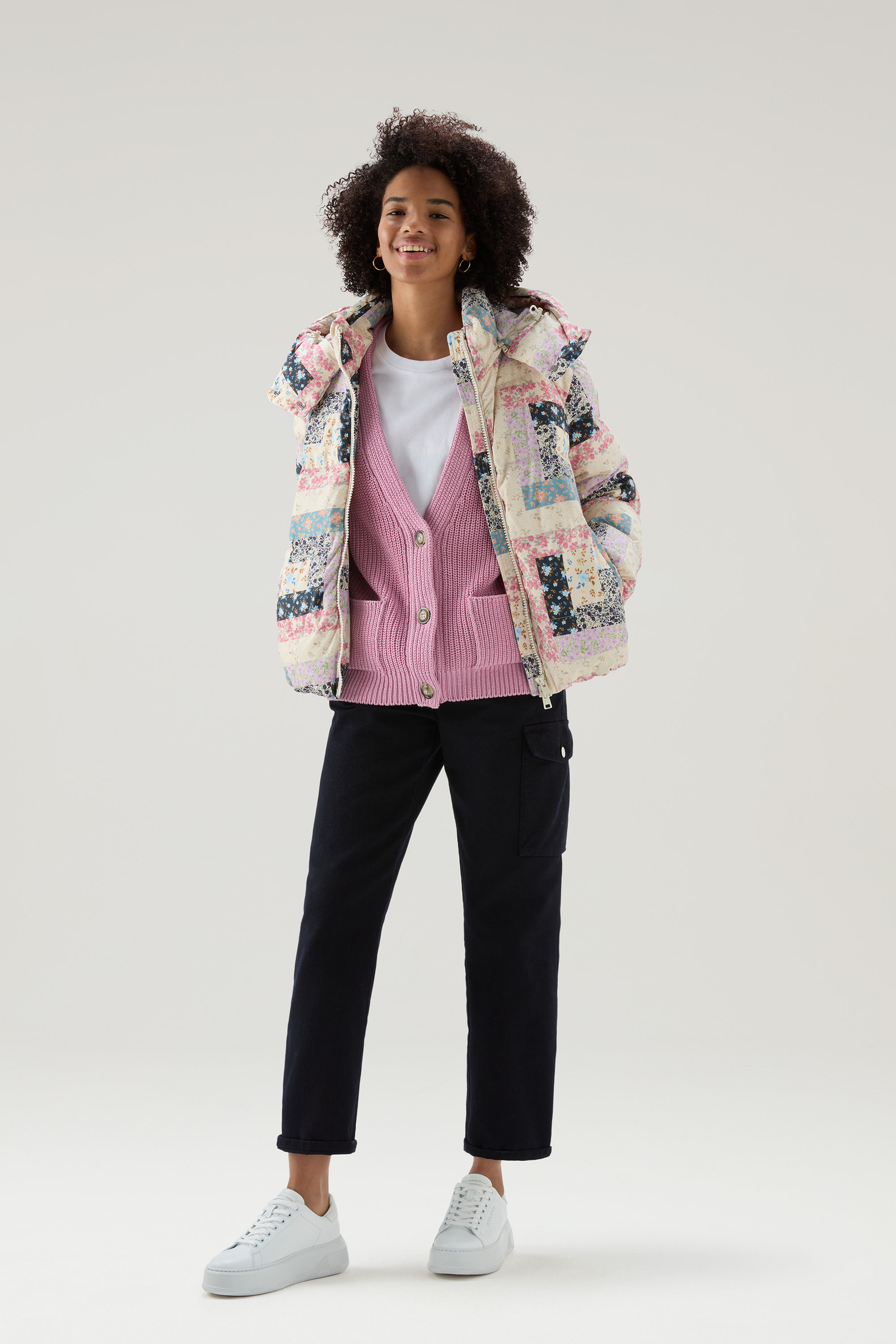 Cardigan in puro cotone tinto in capo naturalmente rosa photo 2 | Woolrich