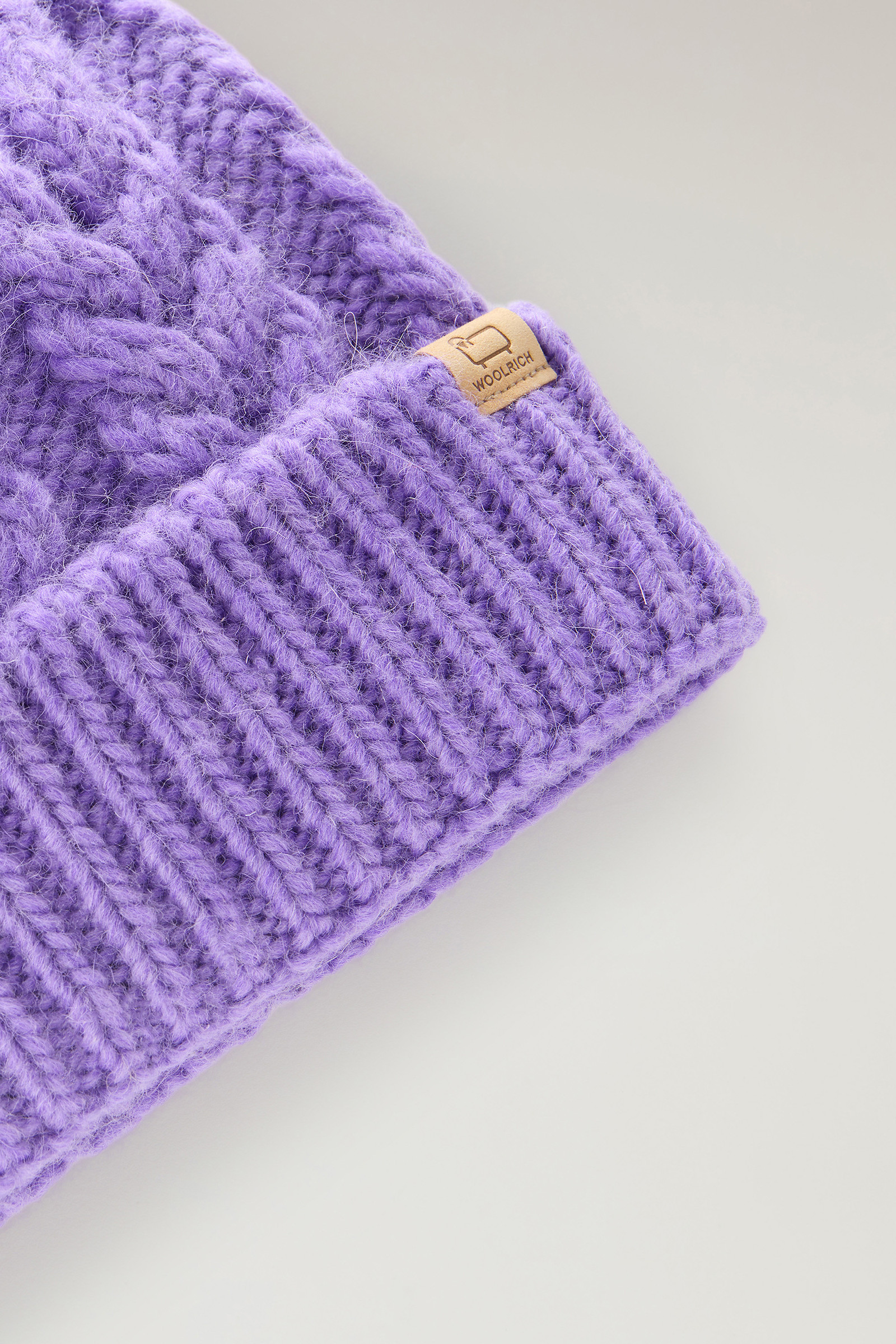 Girls' Beanie in Wool and Alpaca Blend with Pom-Pom Lilac photo 3 | Woolrich