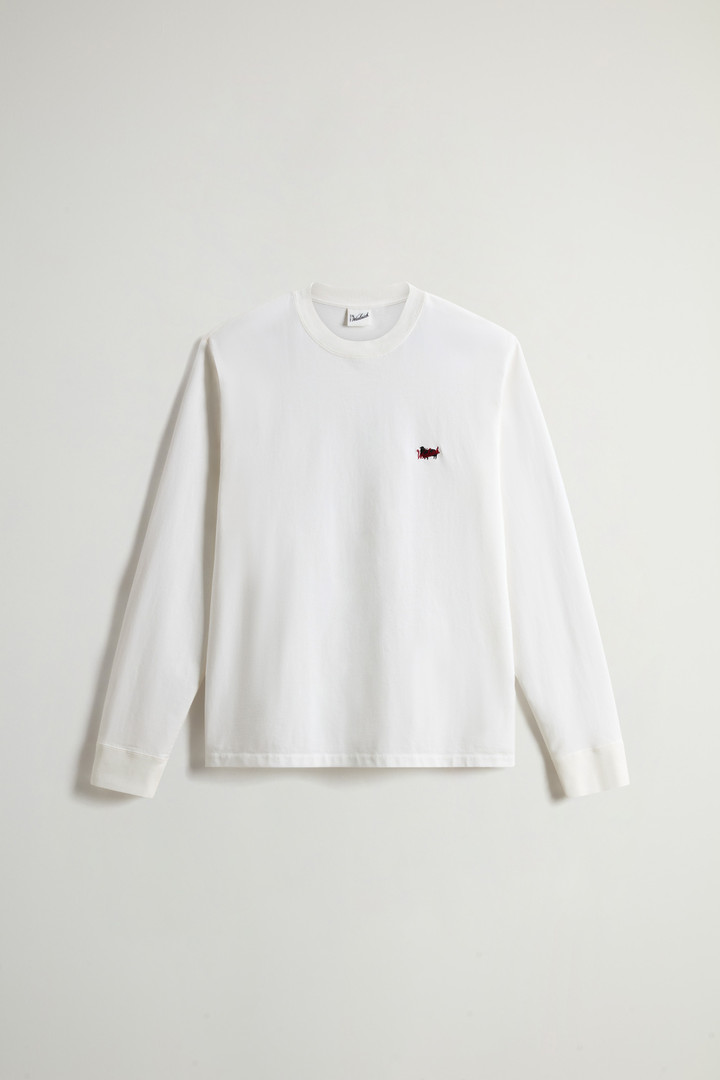 Pure Cotton T-Shirt with Embroidered Logo White photo 1 | Woolrich