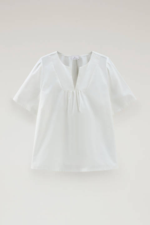 Blouse en popeline de pur coton Blanc photo 2 | Woolrich