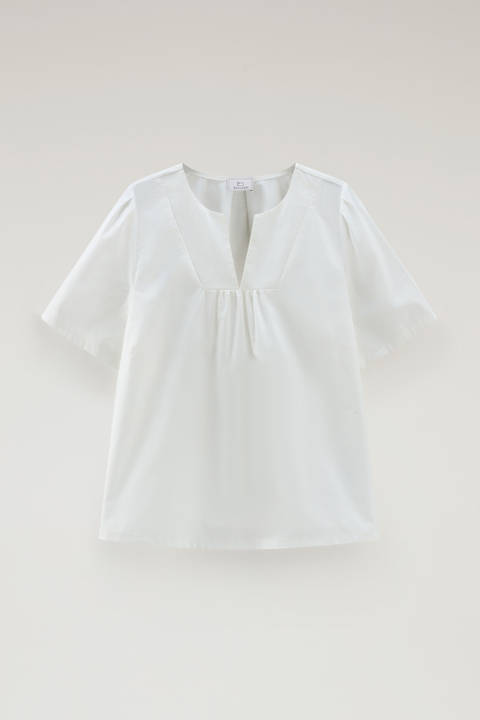 Bluse aus reiner Baumwollpopeline Weiß photo 2 | Woolrich