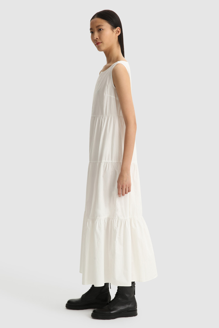 Poplin sleeveless long dress