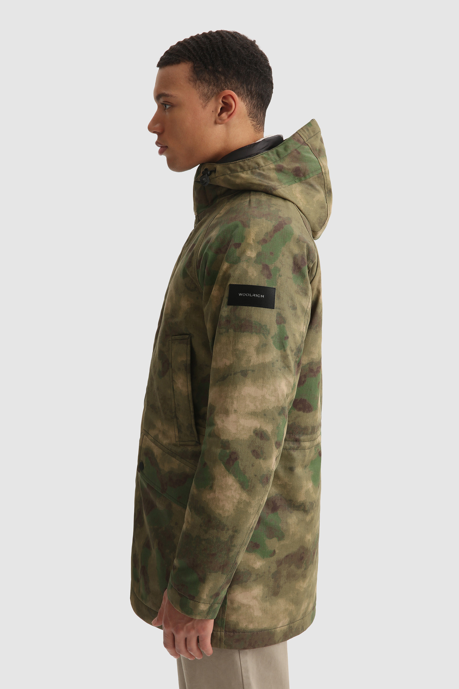 Polar Parka aus gewachster Camo-Baumwolle von British Millerain