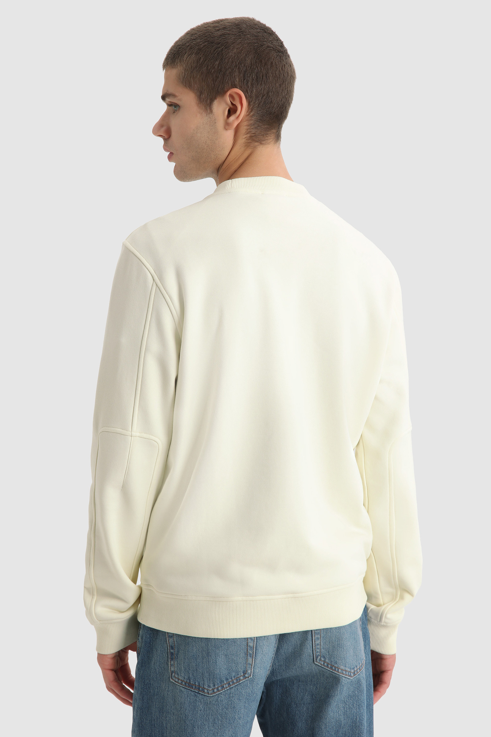 Felpa girocollo in cotone con logo vintage ricamato bianco photo 3 | Woolrich