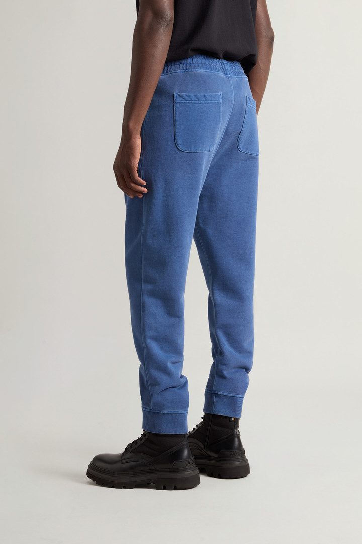 Garment-Dyed Pants in Pure Cotton Fleece Blue photo 3 | Woolrich