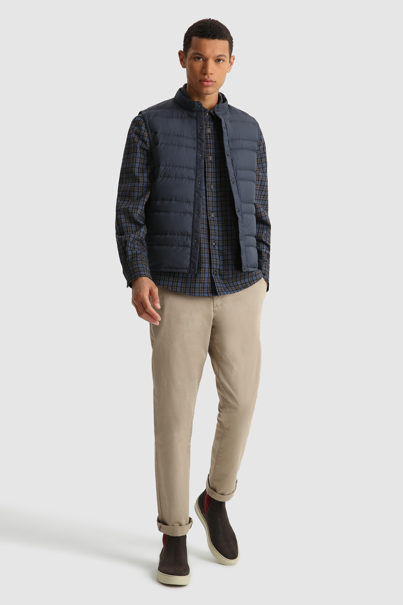 Lightweight Foldable Microfiber Vest Blue photo 2 | Woolrich