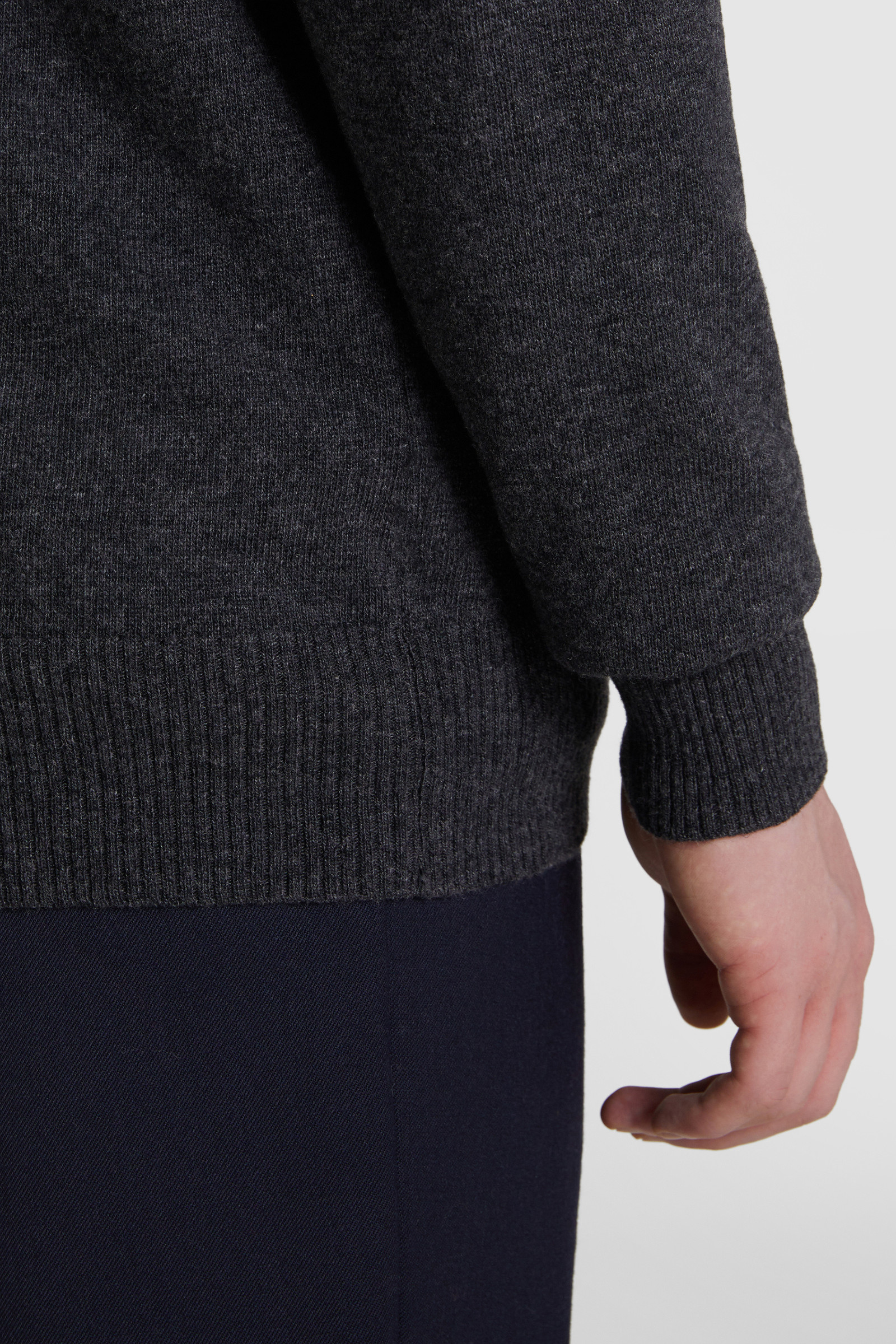 Wollstrickjacke mit Reißverschluss