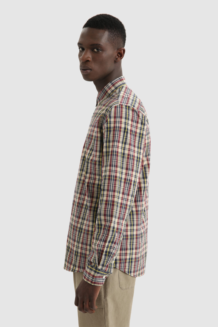 Chemise en popeline de coton en fil teinté
