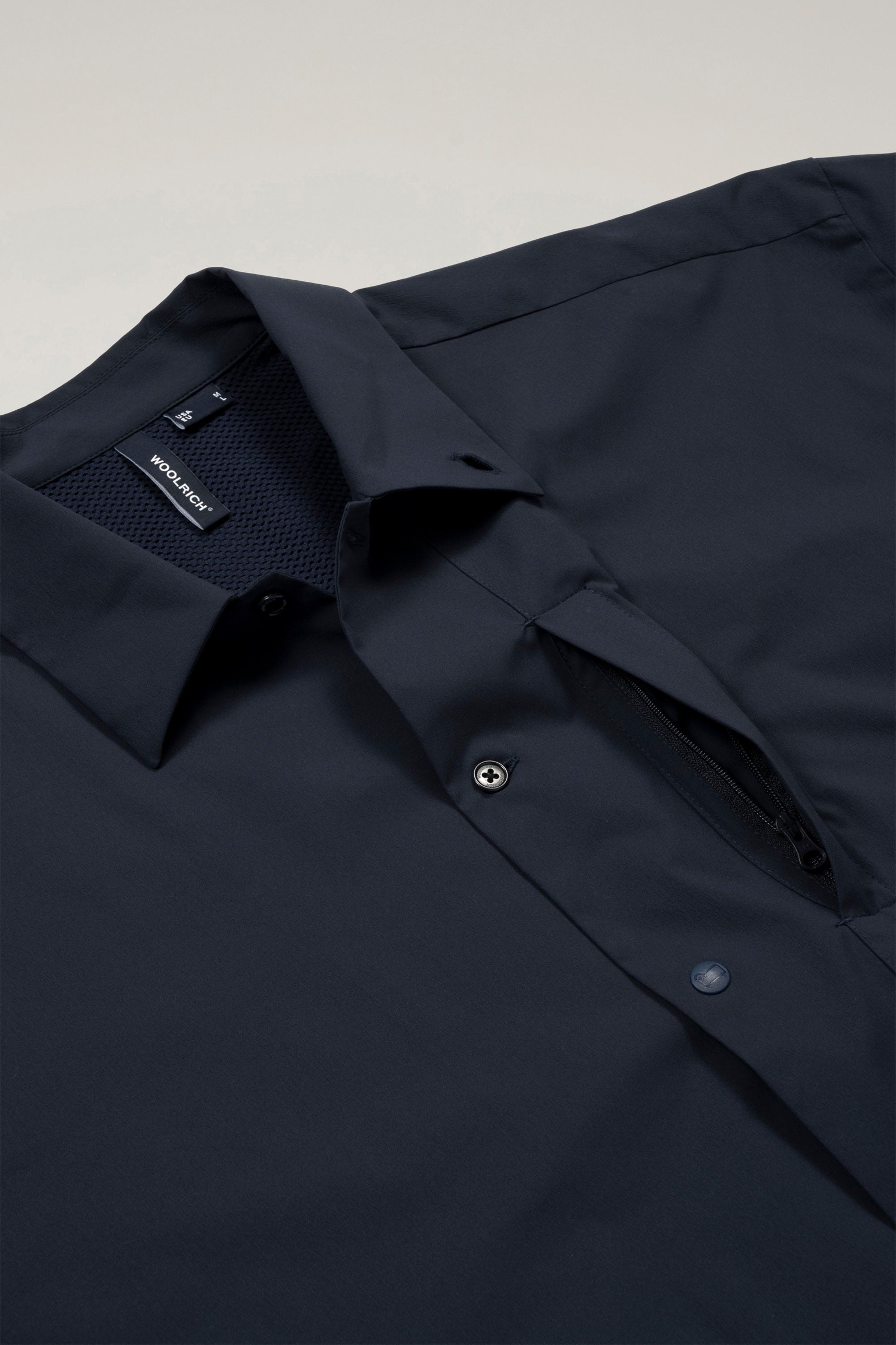 Anytime Shirt in Recycled Stretch Polyester Blue photo 7 | Woolrich