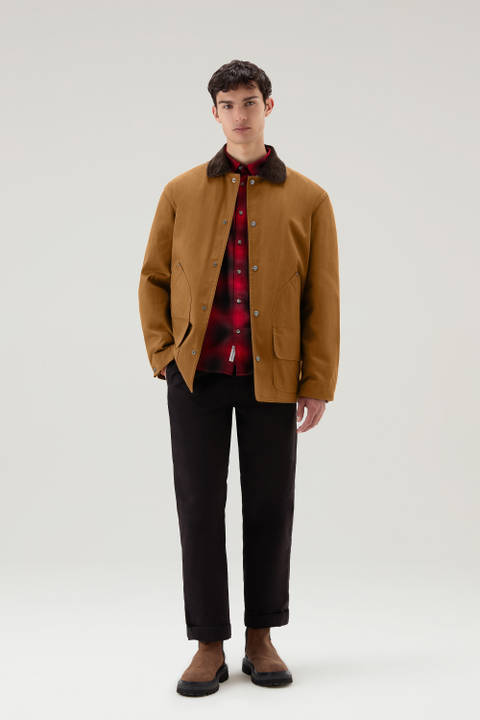 2-in-1 Field Jacket in Pure Cotton Brown | Woolrich