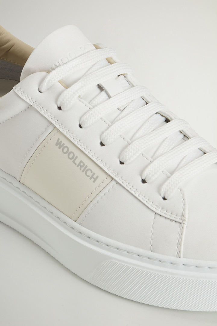 Classic Court-sneakers van leer met zijstrook Wit photo 5 | Woolrich