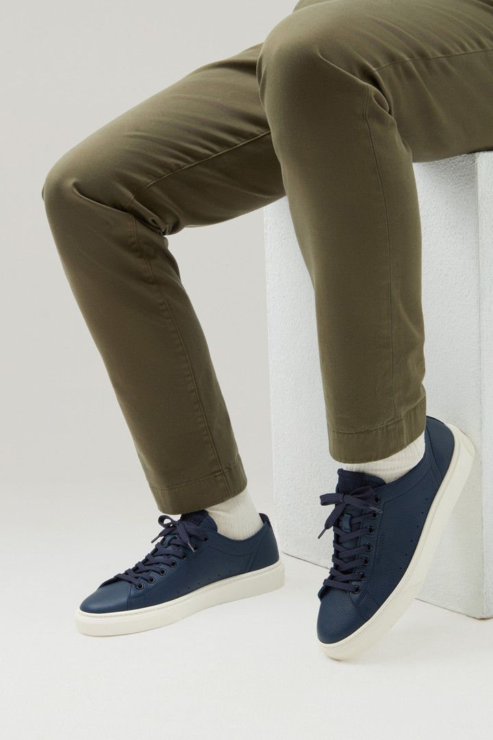 Cloud Court Sneakers in Tumbled Leather Blue photo 6 | Woolrich