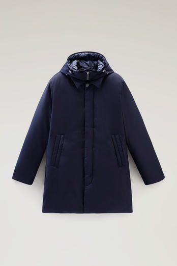 Luxury 2-In-1 Coat in Italian Wool and Silk Blend Crafted from a Loro Piana Fabric Blue | Woolrich