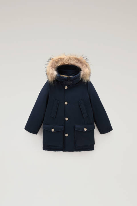 Boy's Arctic Parka in Ramar Cloth with Detachable Fur Blue | Woolrich