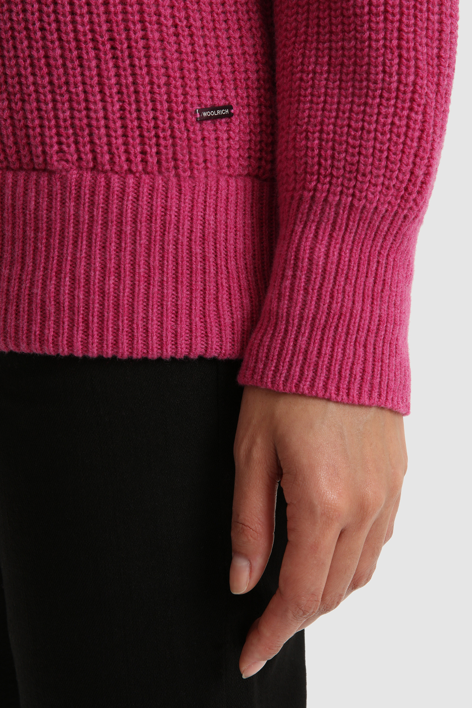 Jacquard Pattern Crewneck Sweater in Virgin Wool Violet photo 6 | Woolrich