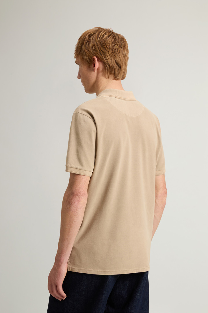 Garment-Dyed Mackinack Polo in Stretch Cotton Piquet Beige photo 3 | Woolrich