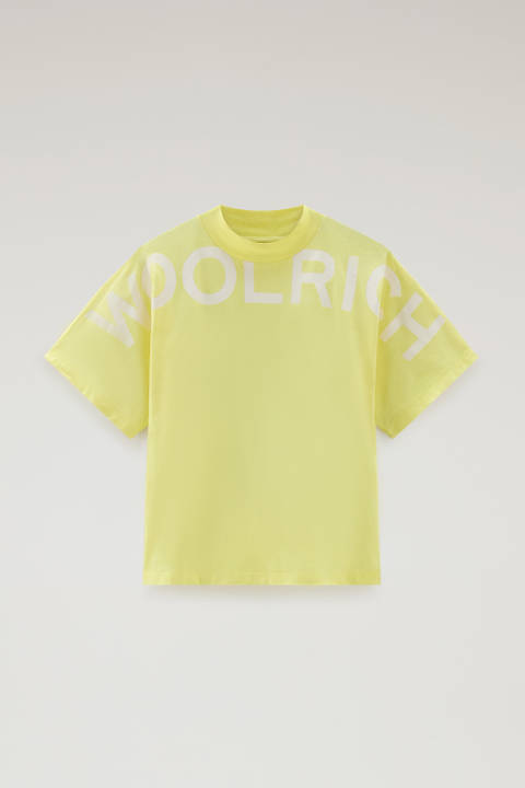 Pure Cotton T-Shirt with Maxi Print Yellow photo 2 | Woolrich