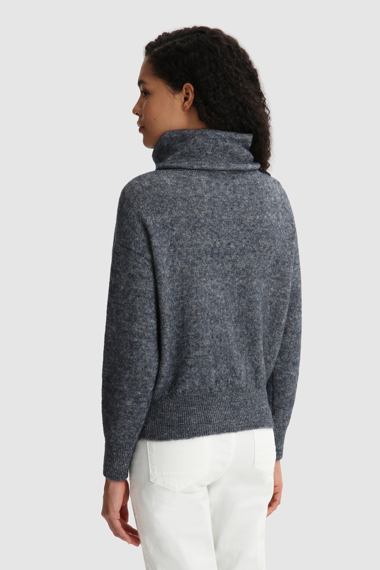 Stretch Turtleneck Sweater in wool blend