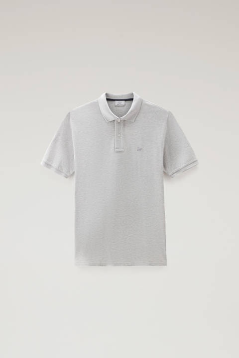 Polo-Shirt aus Piqué aus reiner Baumwolle Grau photo 2 | Woolrich