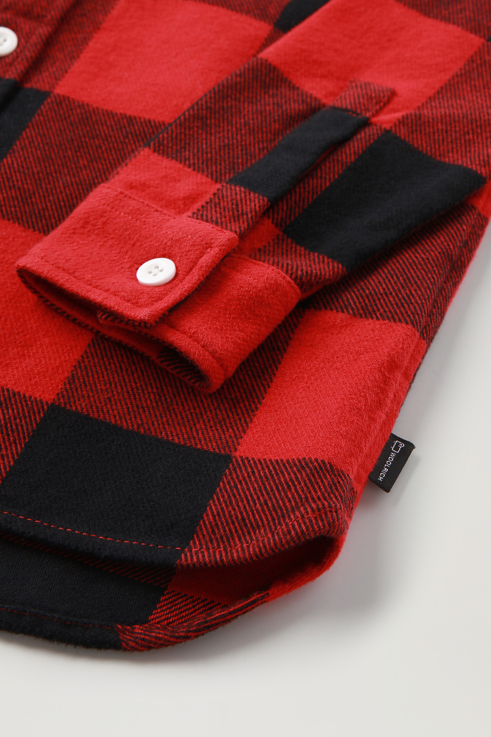 Boys' Hooded Buffalo Check Overshirt Red photo 4 | Woolrich