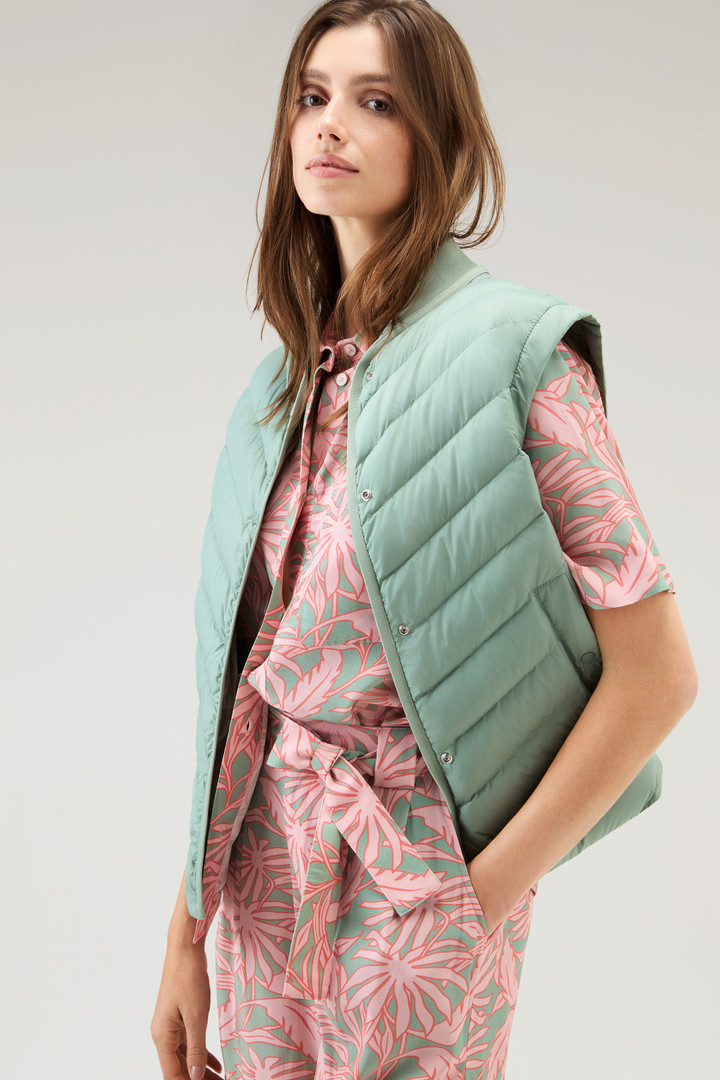 Microfiber Vest with Chevron Quilting Green photo 4 | Woolrich