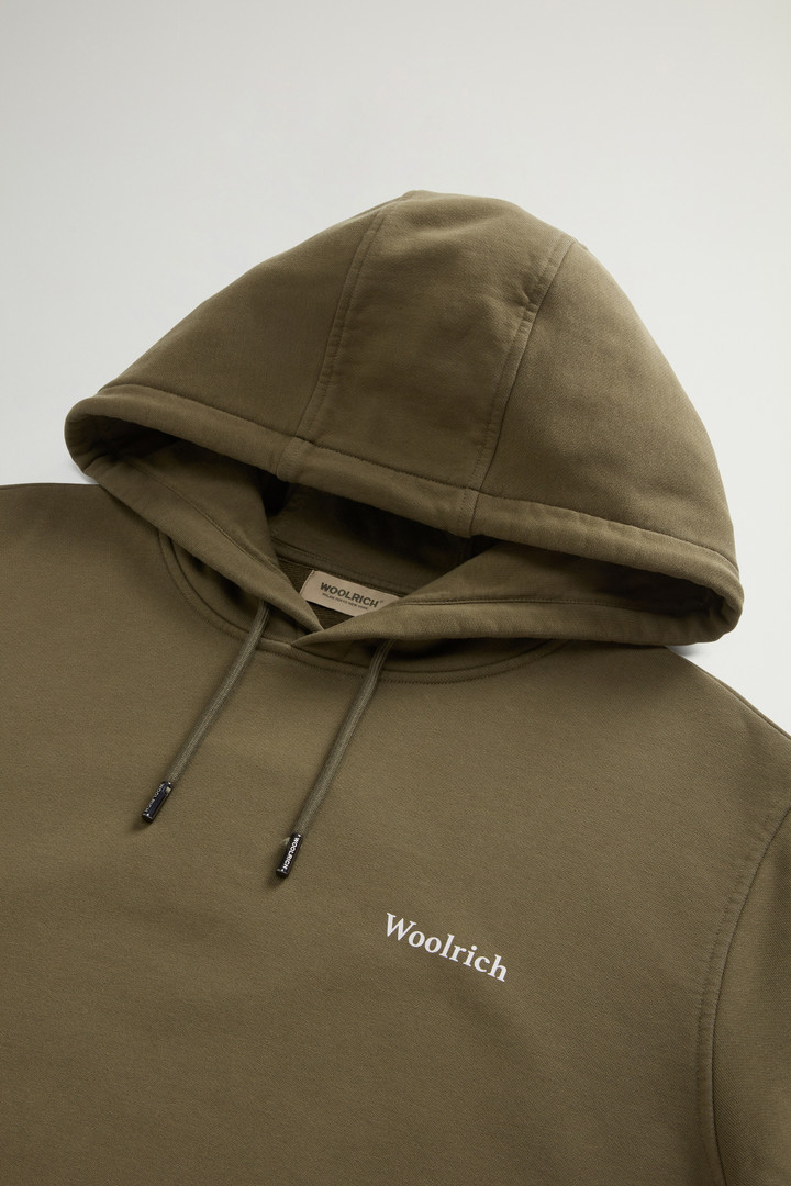 Pure Cotton Hoodie with Back Print Green photo 2 | Woolrich