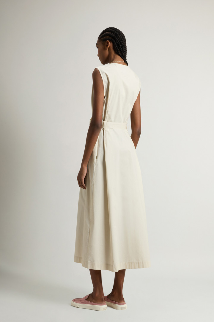 Sleeveless Dress in Pure Cotton Poplin Beige photo 3 | Woolrich